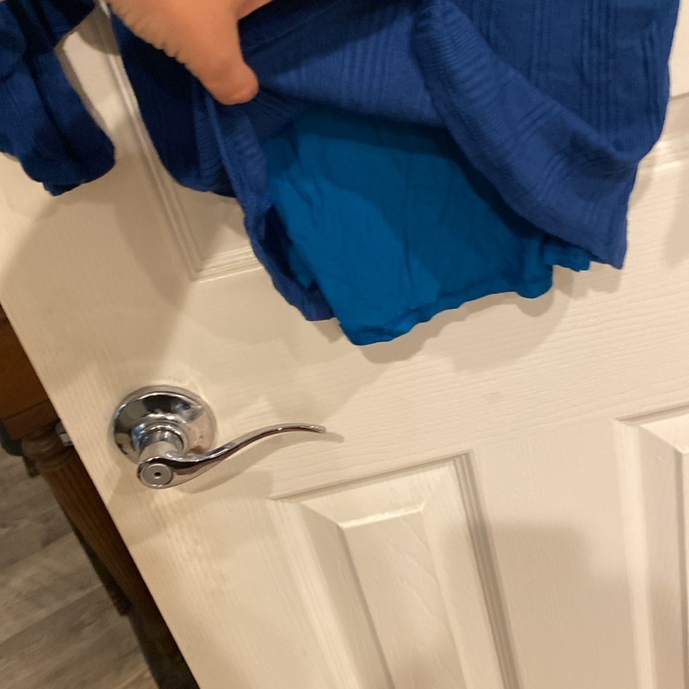 Bell-Bottom sleeve, Blue Mini Dress from Black Bead, size L - Picture 4 of 8